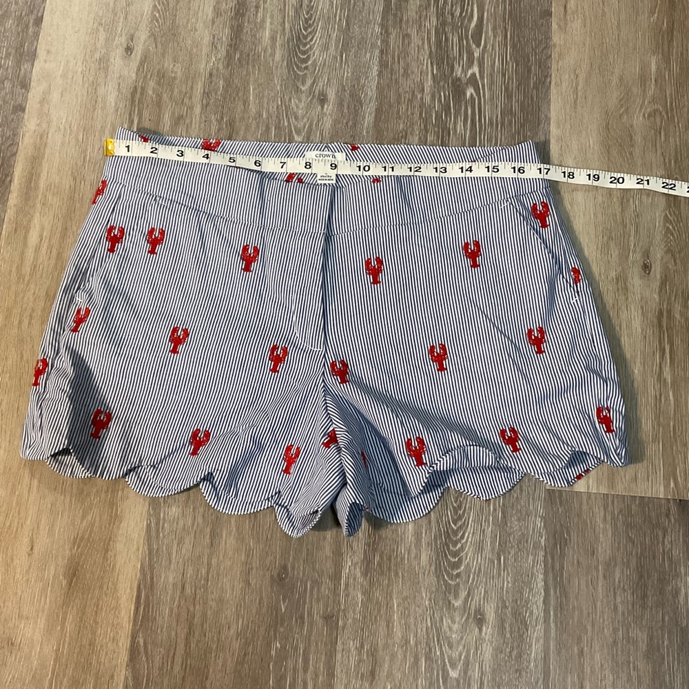 Striped Women's Shorts with Red Lobster Print size 10